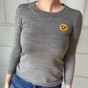 Super cute J. Crew Heart Eyes emoji sweater 😍 XXS